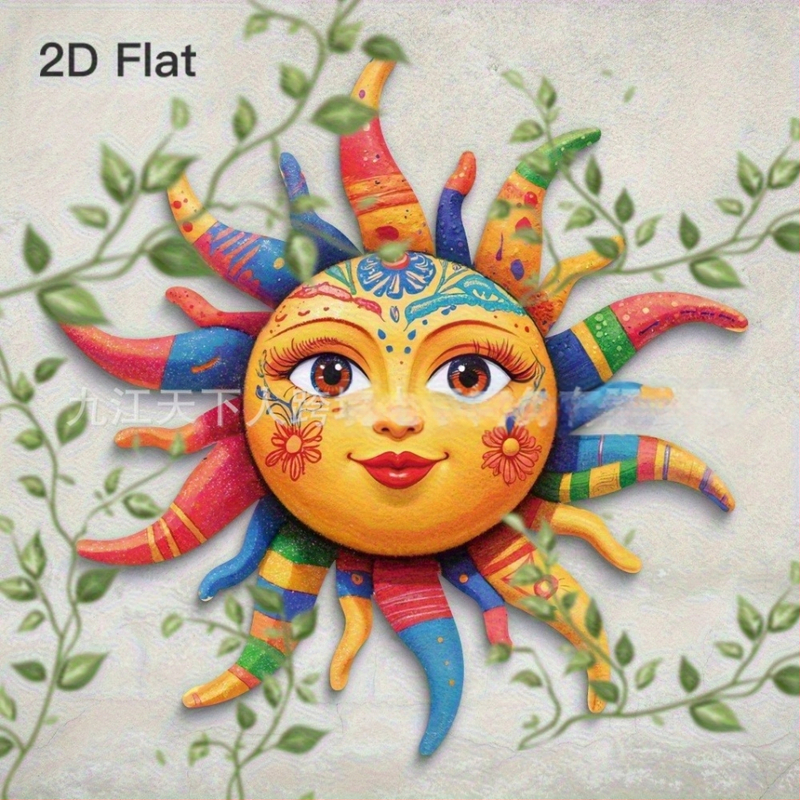 Puidust päikesega liblikate aiaseina seina kleeps – lame seina kleeps, 1 tk, dekoratiivne