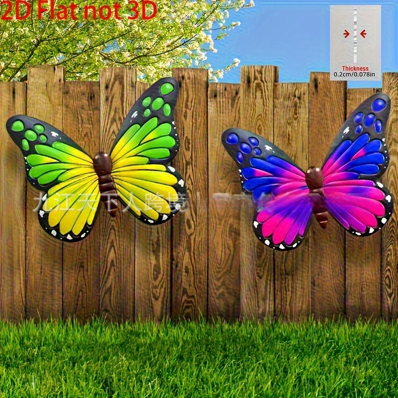 Puidust päikesega liblikate aiaseina seina kleeps – lame seina kleeps, 1 tk, dekoratiivne