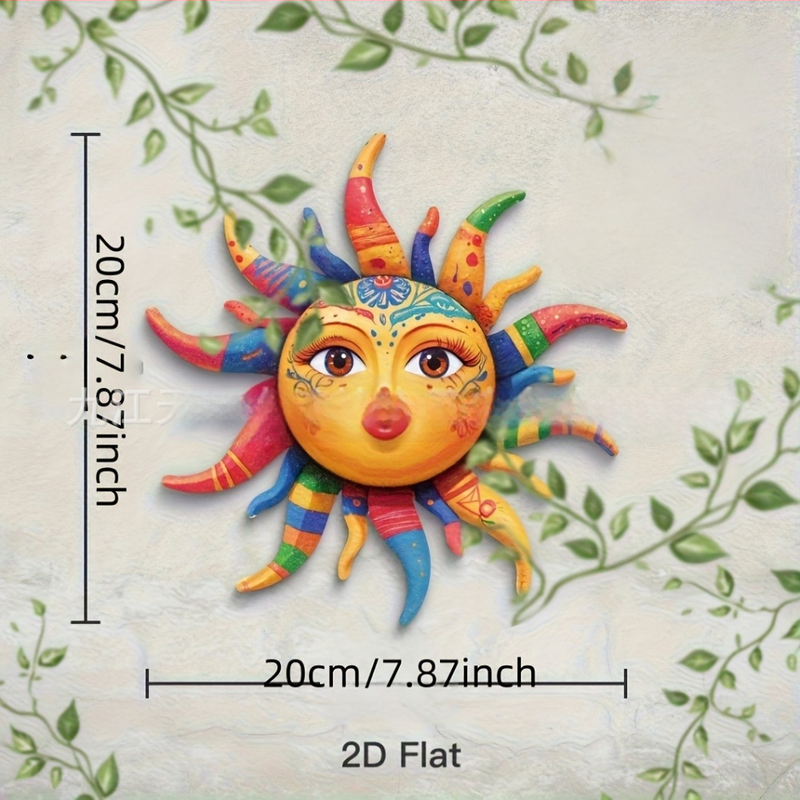 Puidust päikesega liblikate aiaseina seina kleeps – lame seina kleeps, 1 tk, dekoratiivne