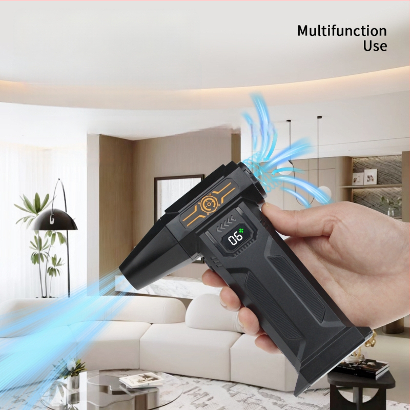 Wopada kaasaskantav käsiventilaator, sisseehitatud liitiumakuga, 5 kiirust, digitaalse ekraaniga, USB toide