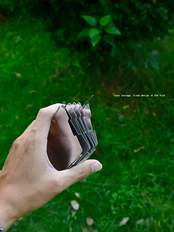 Õues kokkamiseks kokkupandav alumiiniumist tuulekaitse pliidile, 9-osaline mini komplekt