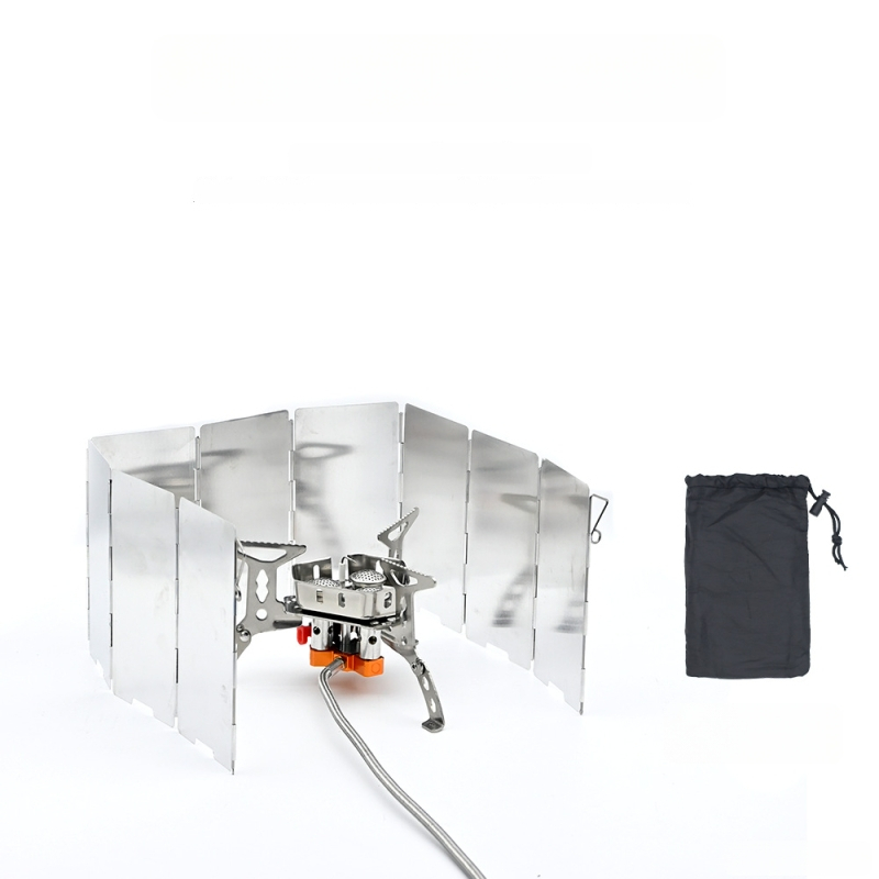 Õues kokkamiseks kokkupandav alumiiniumist tuulekaitse pliidile, 9-osaline mini komplekt