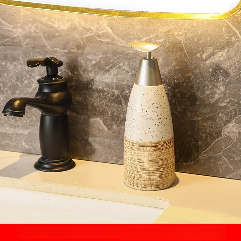 Kosmetikos emulsijos buteliukas — europietiško stiliaus, konusinis, keramikinis