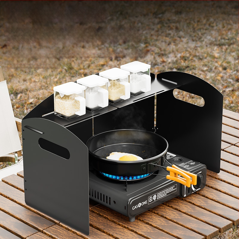 Väline pliidi tuulekindel - kokkupandav kaart-tüüpi tuulärritus, tsink-raud sulam, kaasaskantav ja tuulekindel