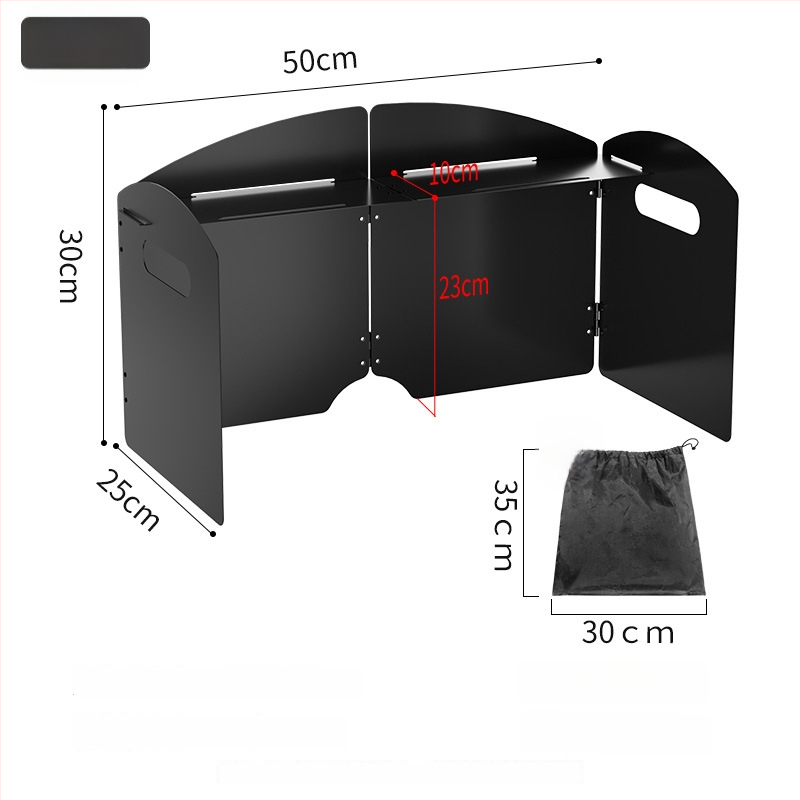 Väline pliidi tuulekindel - kokkupandav kaart-tüüpi tuulärritus, tsink-raud sulam, kaasaskantav ja tuulekindel