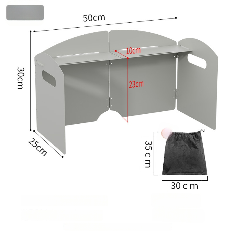 Väline pliidi tuulekindel - kokkupandav kaart-tüüpi tuulärritus, tsink-raud sulam, kaasaskantav ja tuulekindel
