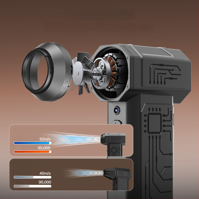 Mikro juhtmevaba ventilaator harjadeta mootoriga, tolmu puhastamise funktsiooniga, USB toitestus, 6000mAh aku, 4 kiirust, 6+ labad