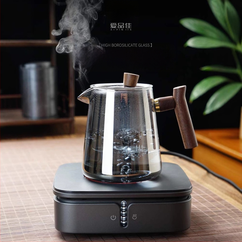 Borosiilikatklaasist teekannude komplekt, kuumuskindel, mõeldud 3–5-le, kaasas tee rituaali tarvikud ja tee kandik