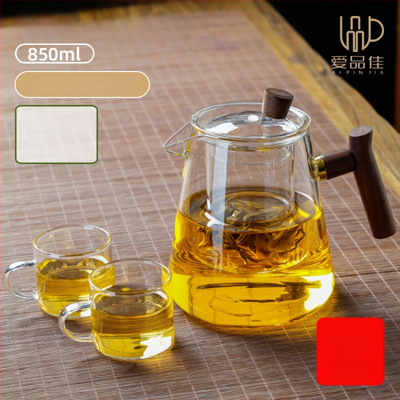 Borosiilikatklaasist teekannude komplekt, kuumuskindel, mõeldud 3–5-le, kaasas tee rituaali tarvikud ja tee kandik