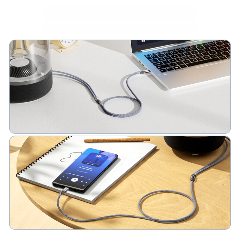 Sunkandi AV163 Type-C kuni 2RCA audio kaabel, kuldplekiga pistikud, hapnikuvaba vask südamik, põimitud juhtmed, CE/ROHS sertifikaadid