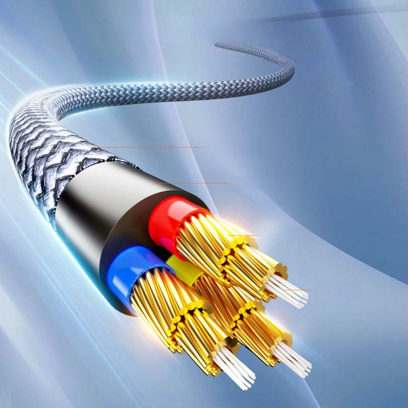 Sunkandi AV163 Type-C kuni 2RCA audio kaabel, kuldplekiga pistikud, hapnikuvaba vask südamik, põimitud juhtmed, CE/ROHS sertifikaadid