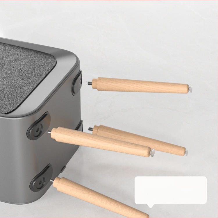 Äpp sensoriga prügikast koos katus ja küljeavatusega, ruudukujuline 18–25 L maht, puit- ja naha tekstuuriga viimistlus, elutoa, magamistoa ja köögi jaoks