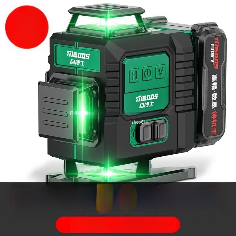 12-ridade lasernivell, automaatne taseme seadmine, välistingimustes kasutamiseks, seinale paigaldatav, infrapunane laser