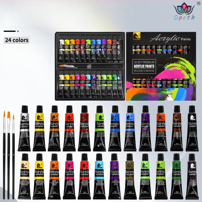 Obes akrüül- ja guaš pigmentide komplekt, plastpakend, kunstimaalimiseks