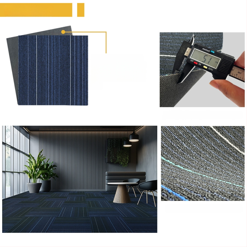 Kontori vaip PVC, ruuduline põrandamatt, masinane kudumine, polüpropüleeni kiud 51–60%