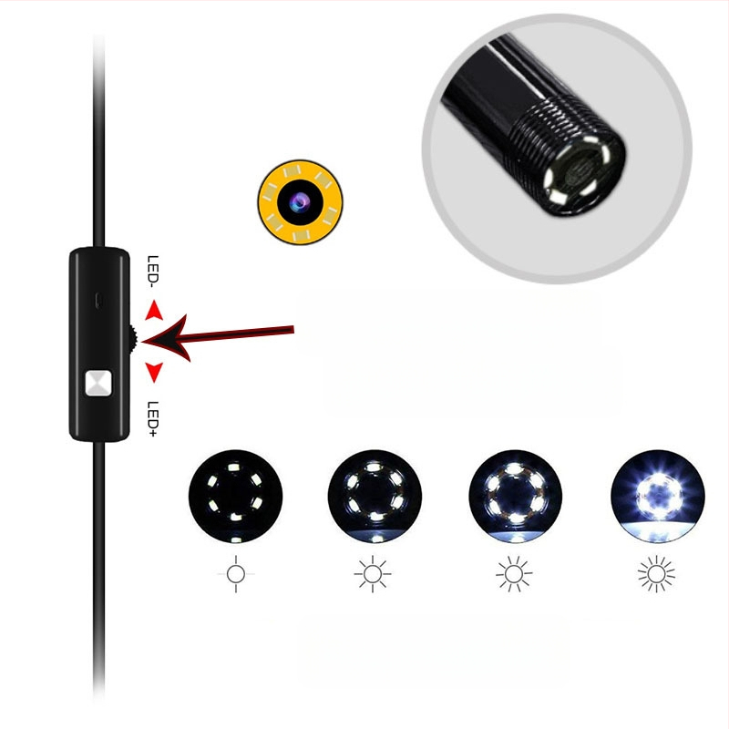 Android Type-C HD endoskoop – veekindel visuaalne sond kliimaseadmete, autoremont ja tööstuslike torude jaoks, mudel HK-5.5-T