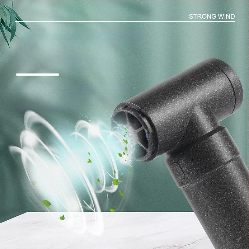 Käsikäeshoid kõrge kiirusega ventilaator telkimiseks, harjadeta mootor, sisseehitatud aku 1000–1200 mAh, USB laadimine, 3 kiirust, müratase 36–45 dB