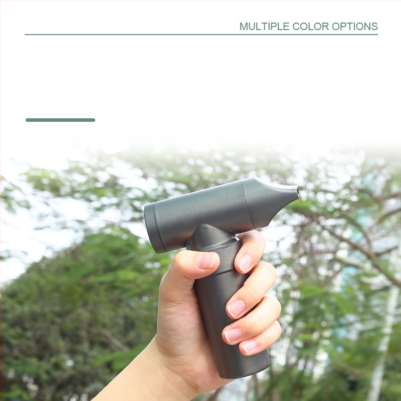 Käsikäeshoid kõrge kiirusega ventilaator telkimiseks, harjadeta mootor, sisseehitatud aku 1000–1200 mAh, USB laadimine, 3 kiirust, müratase 36–45 dB