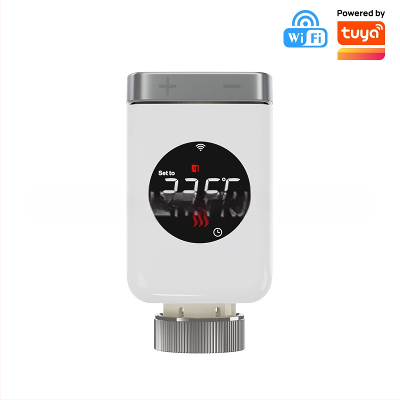 TRV801W Nutikas radiaatoriventil, Wi‑Fi, LED-digitaalne ekraan, DC 4.5V, toru paigaldus