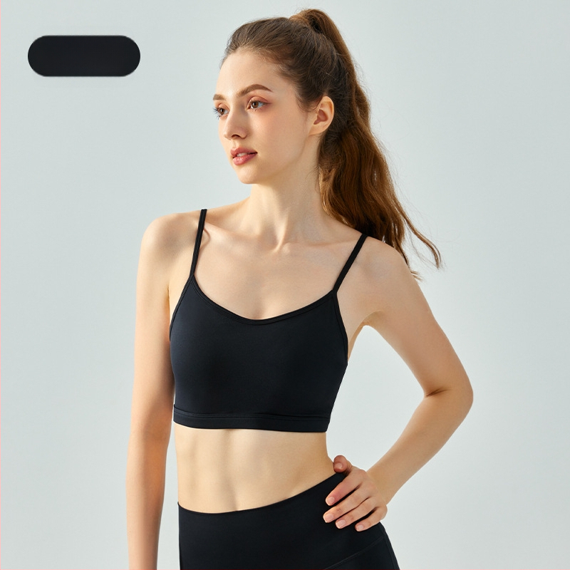 Naiste slim-fit sportlik top jooga jaoks, kaunis selja disain, fikseeritud kauss, reguleeritavad õlapaelad, vooder, 80% nailon, 20% spandeks