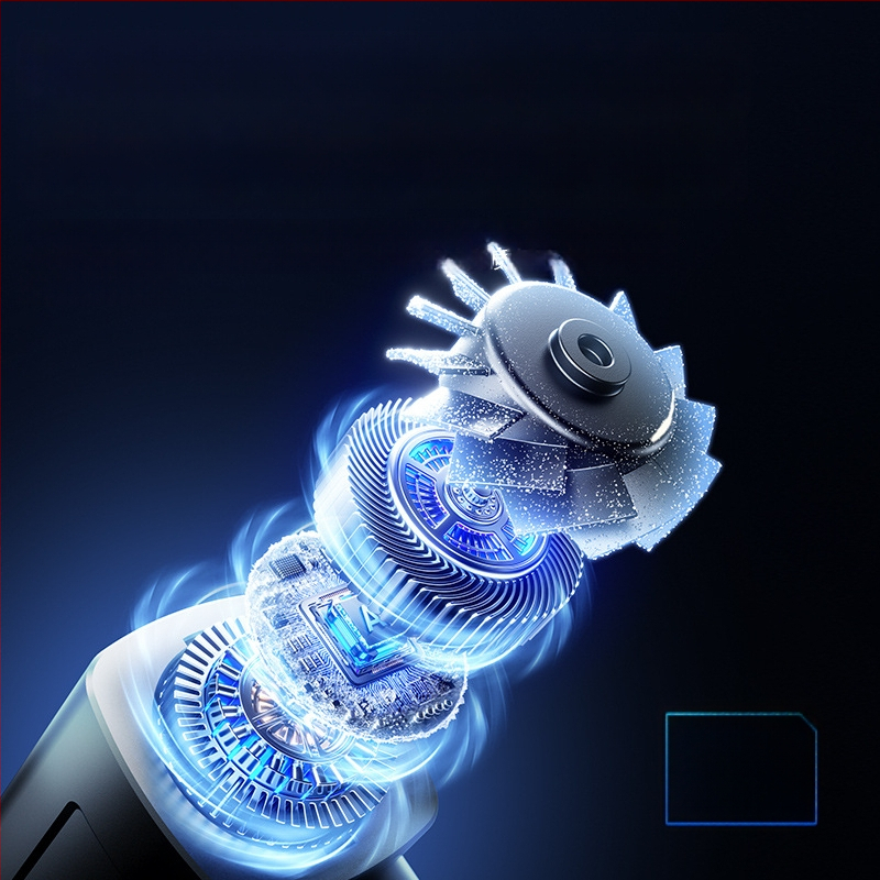 Käeshoitav ventilaator, 4 kiirust, brushless mootor, sisseehitatud aku 2000–4000 mAh, heli 36–45 dB