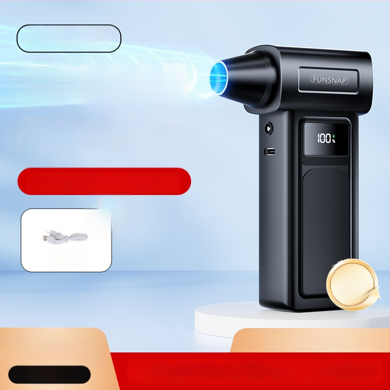 Käeshoitav ventilaator, 4 kiirust, brushless mootor, sisseehitatud aku 2000–4000 mAh, heli 36–45 dB