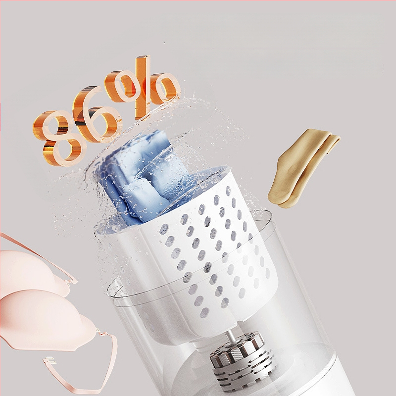 Mini veļas mašīna ar integrētu mazgāšanu un žāvēšanu, bezvadu portatīvs ierīce apģērbiem un zeķēm (Ry-002, 5V, 15W, USB uzlāde, <2 stundas)