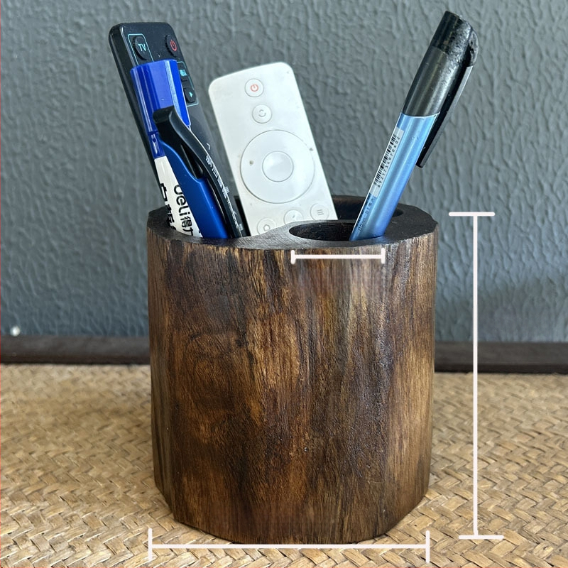 Ümmargune puidust kirjutusvahendi hoidja, mudel T096, retro stiilis laua dekor kodu- ja kontorisse, suurepärane kingitus kolimiseks või jõulude jaoks.