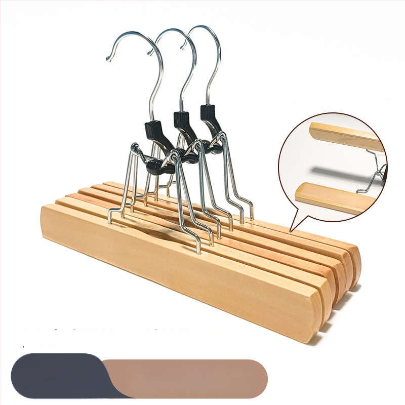 Puidust seeliku ja pükste klipp, mitte libisev, kortsudevastane, kohandatav