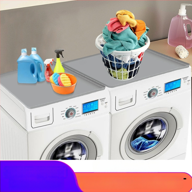 Silikoninis viršutinis kilimėlis skalbimo mašinai su saugojimo erdve — dulkių atsparumas ir vandeniui atsparumas, daugiafunkcinė apsauginė kilimėlis