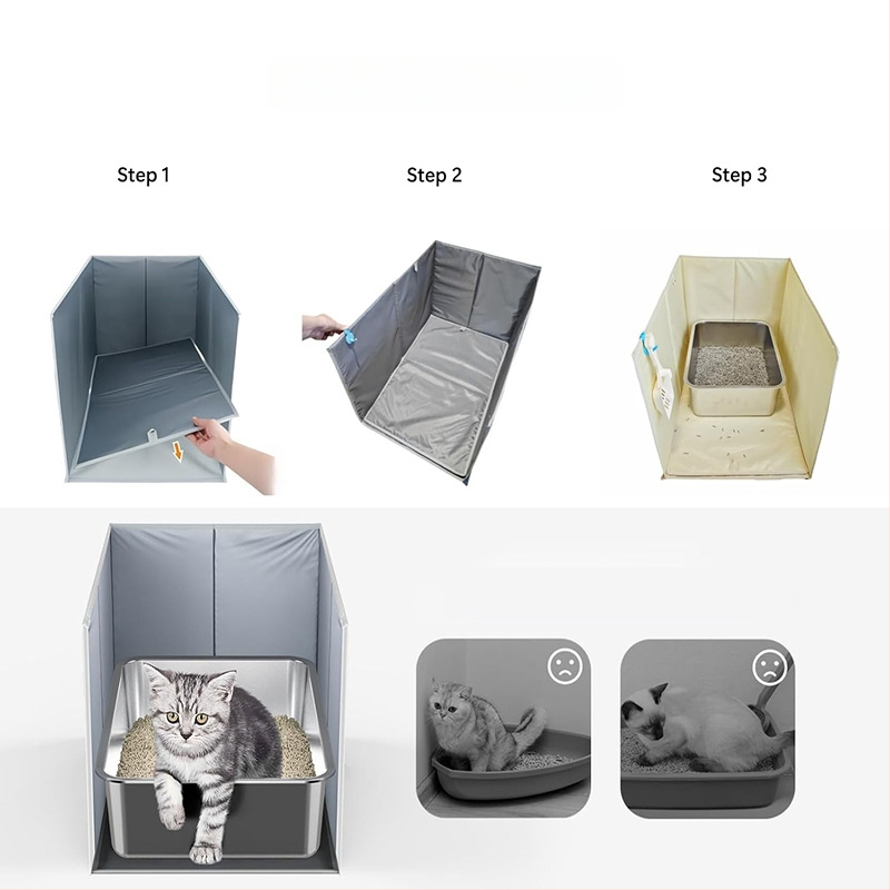 PETFIELD Kokkupandav PVC Kassitoaale Matt Avatud Kassitoale, Veekindel ja Splash-vastane