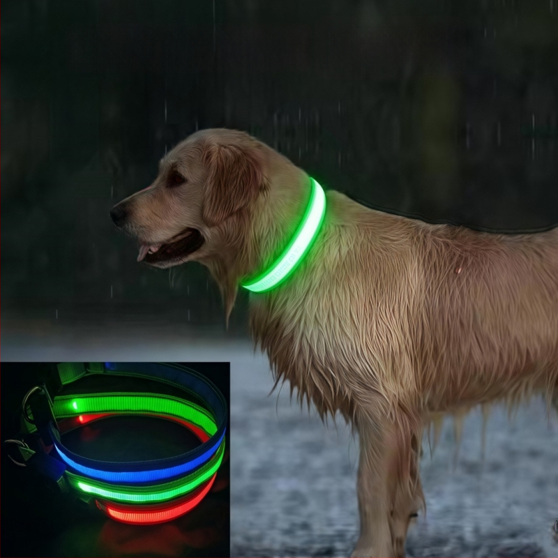 USB-laadimisega LED-valgustusega kaelarihm kassidele ja koertele, kõrge heledusega ja suure mahutavusega akuga