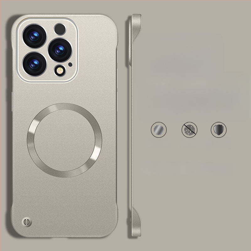 iPhone lietu korpuss — bezrāmju dizains, magnētisks, PC materiāls, izsmidzinātas apdares; saderīgs ar iPhone 12 Pro/12 Pro Max/13 Pro/13 Pro Max/14 Pro/14 Pro Max/ iPhone 13