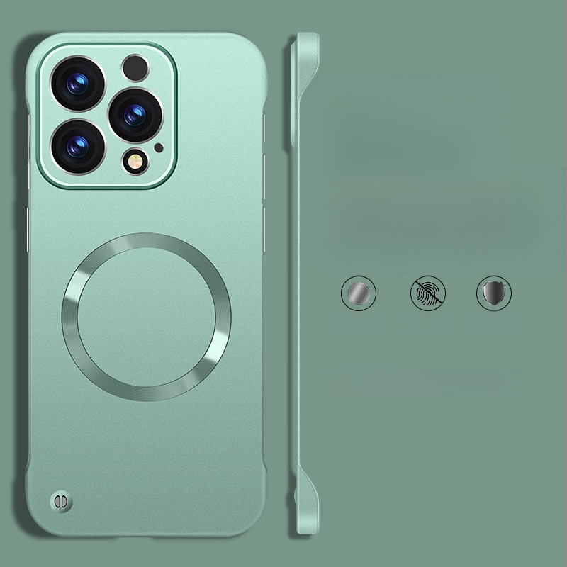 iPhone lietu korpuss — bezrāmju dizains, magnētisks, PC materiāls, izsmidzinātas apdares; saderīgs ar iPhone 12 Pro/12 Pro Max/13 Pro/13 Pro Max/14 Pro/14 Pro Max/ iPhone 13