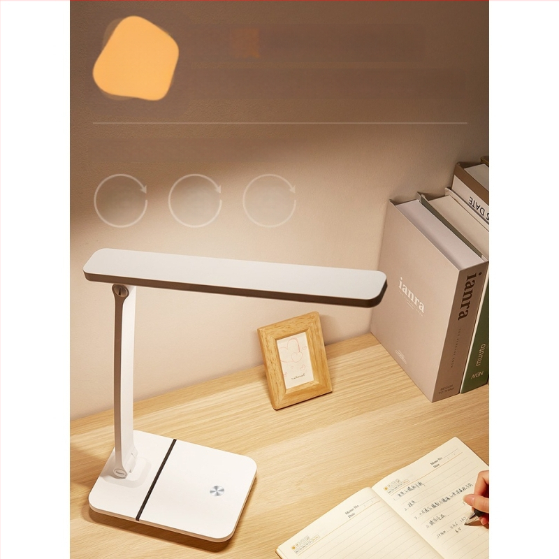 LED Väike laualamp õppimiseks – nägemist kaitsev, USB toide, laetav, häälega juhitav lüliti, PC+ABS varjund (CRI ≥95)