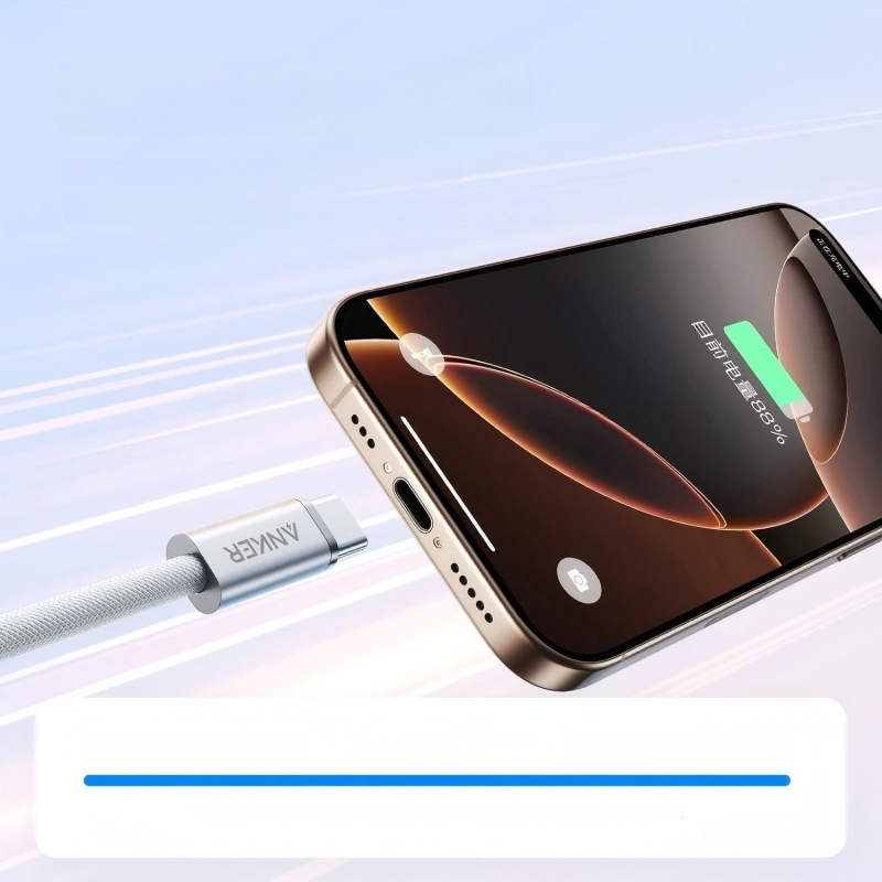 Anker USB-C kiududega kiirlaadimiskaabel mobiiltelefonidele ja tahvelarvutitele, 240W PD, Type-C