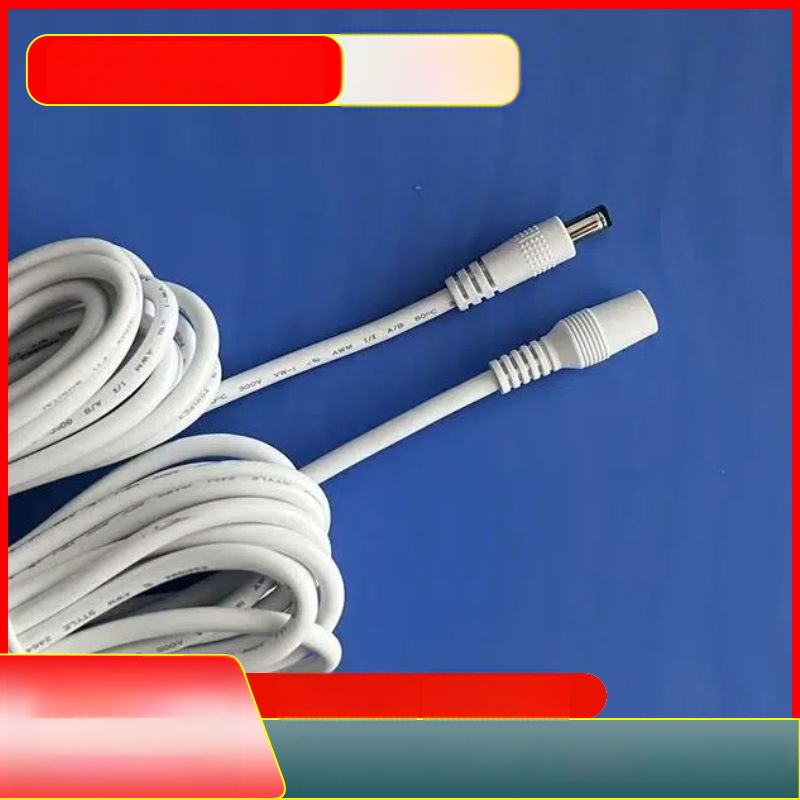 DC5525 toitepikkekaabel, 2-juhtmeline vasest südamik, PVC isolatsioon, 5.5×2.1 mm pistik, RoHS