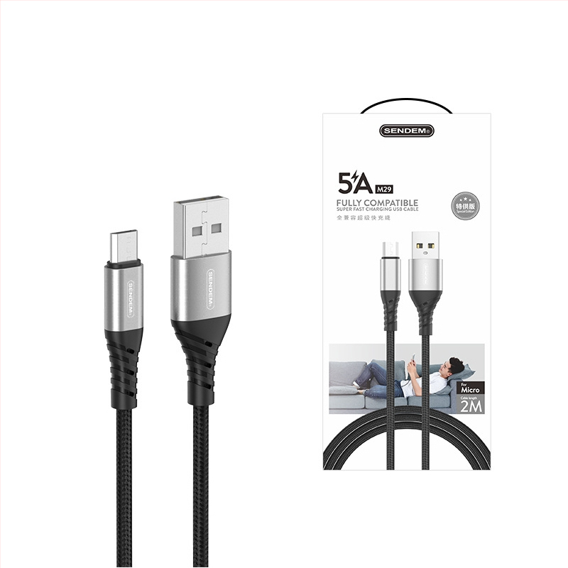 3-ühes-ühes Punutud Andmekaabel Kiirlaadimiseks (Lightning, Micro USB, Type-C), Maksimaalne vool 5A