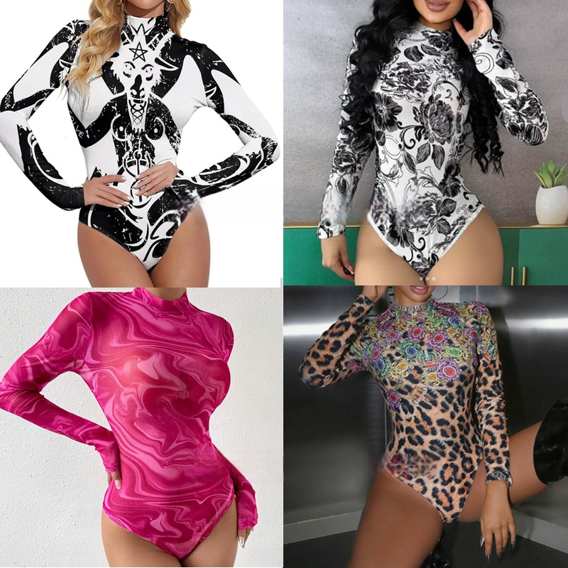 Ühes tükis ujumistrikoo pikkade varrukatega, 3D digitaaltrükk karikatuurimustriga, Milk Silk kangas 30% elastaani