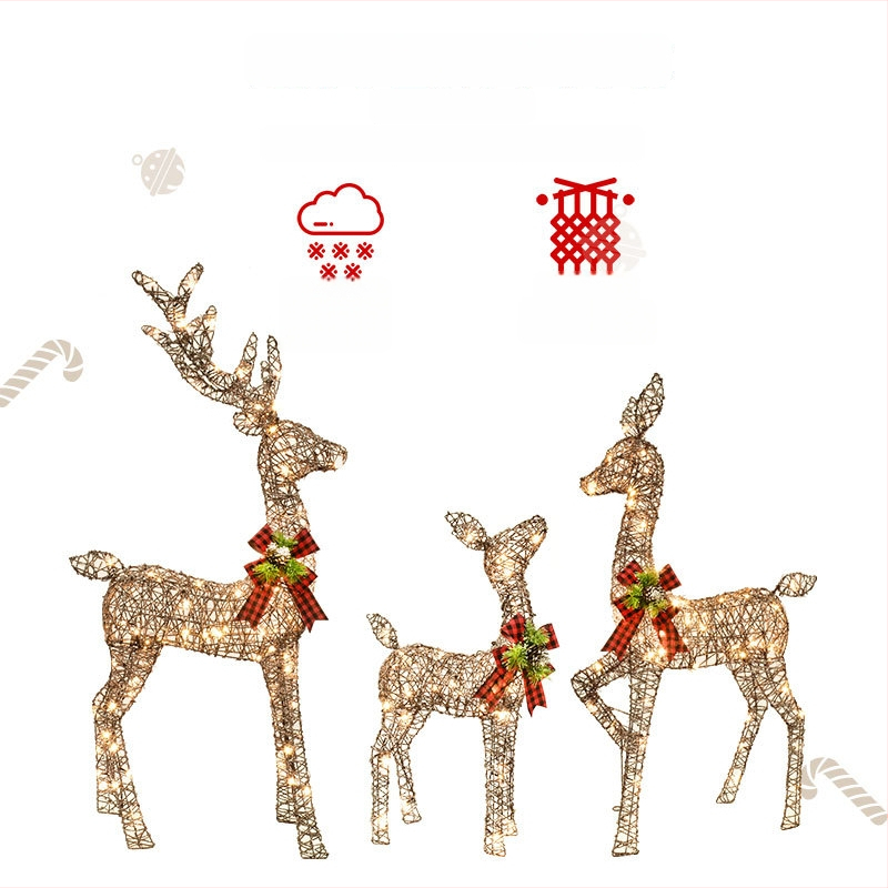 LED valgustatud rauast põhjapõdra dekoraatsioon – Huayicai, Raua kunst, Jõuludekoratsioon