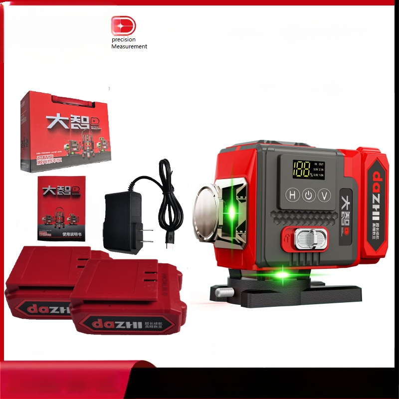 Lāzera līmenis ar 2/3/5/12/16 līniju projektsioonidega, kõrge täpsus, intelligentne digitaalse ekraaniga