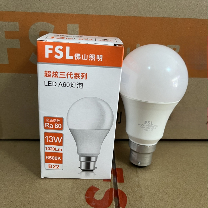 FSL LED lamp, ühilduv E27/B22, 13W, 1020 lm, CRI 85, tööaeg 15000 h