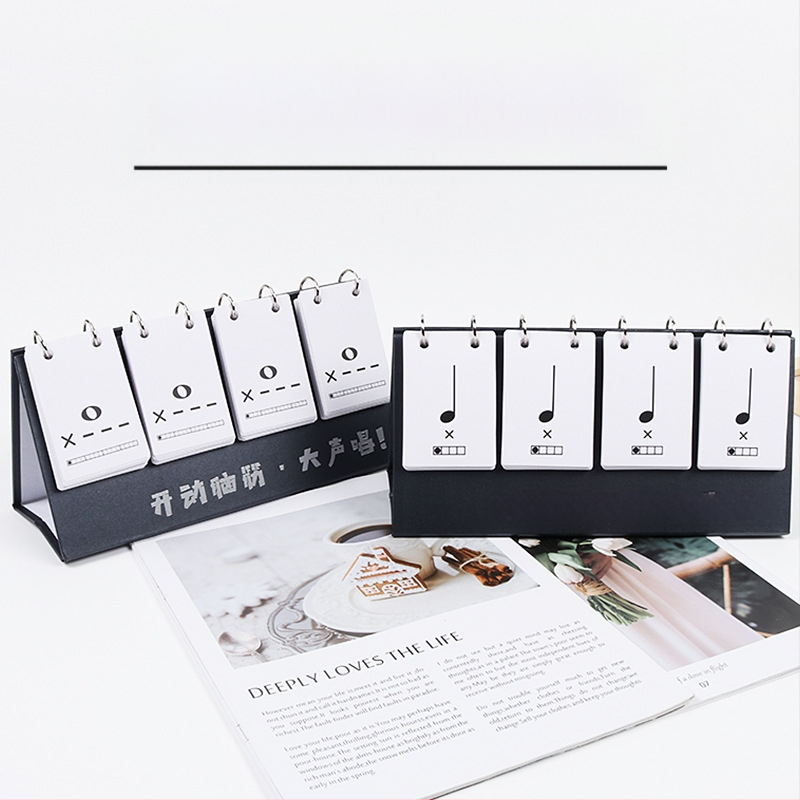 Rütmikaartide komplekt muusikaõppe jaoks – rütmi ja nootide harjutuskartid, lauakalender kaasas, vanusevahemik 15–35 aastat