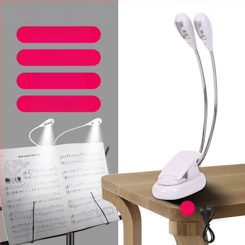 Laetav LED-muusikastendi lamp klipsiga, reguleeritav, klaveriharjutuseks