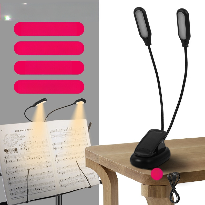 Laetav LED-muusikastendi lamp klipsiga, reguleeritav, klaveriharjutuseks