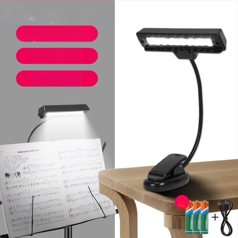 Laetav LED-muusikastendi lamp klipsiga, reguleeritav, klaveriharjutuseks