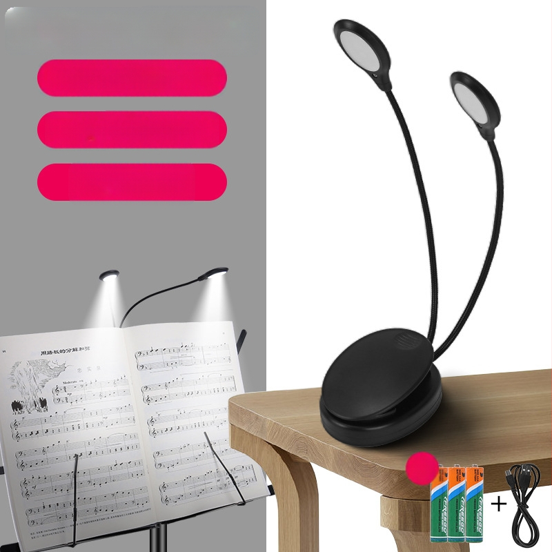 Laetav LED-muusikastendi lamp klipsiga, reguleeritav, klaveriharjutuseks