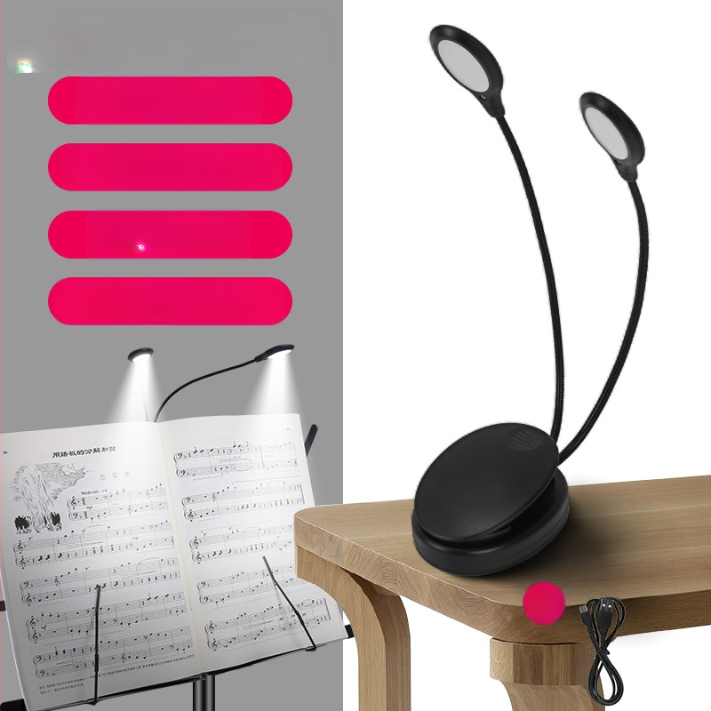 Laetav LED-muusikastendi lamp klipsiga, reguleeritav, klaveriharjutuseks