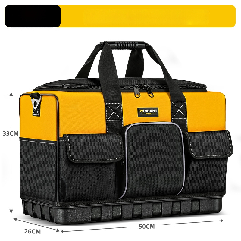 Elektritööriistade kott vastupidava plastikust alusega ja paksendatud Oxfordi kangaga, kaasaskantav õla stiil