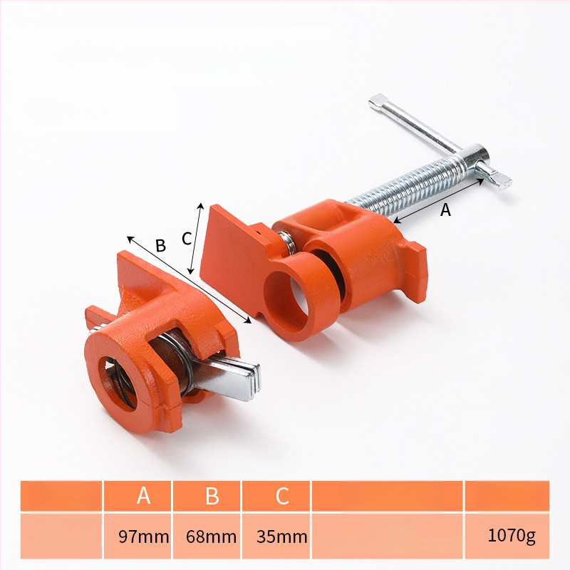 F-tüüpi klamber puidutööks ja kivide jaoks — terasest, piiramat kinnitusteulatus, kaal 1,4